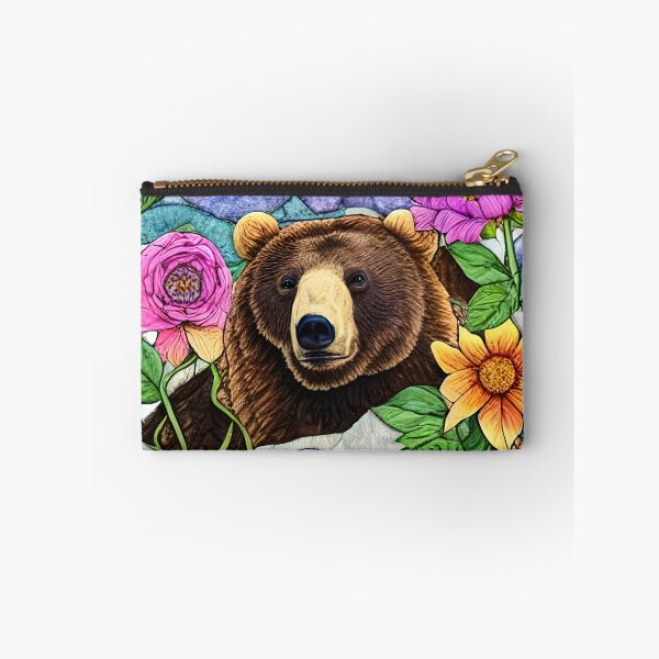 Item preview, Whimsical Bear and Flowers Simulated Quilt designed and sold by Sweet  Zoe Shop.