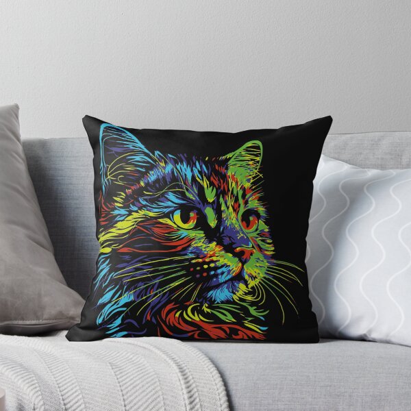 Item preview, Cute face cat with colorful design for cats lovers designed and sold by HBWOLFARTS.