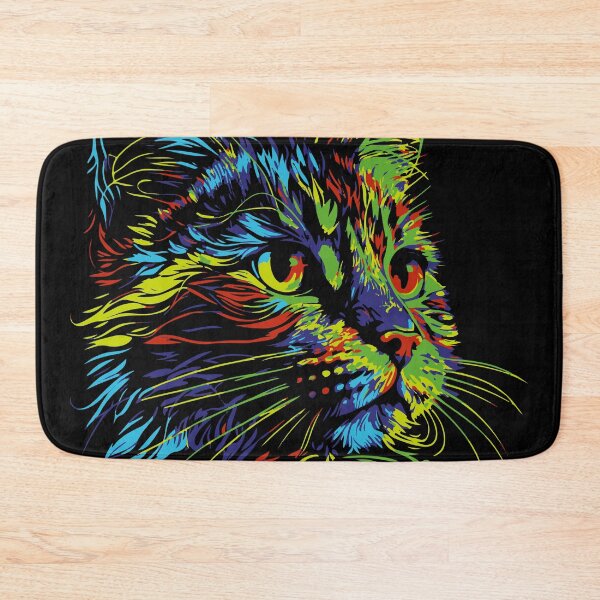 Item preview, Cute face cat with colorful design for cats lovers designed and sold by HBWOLFARTS.