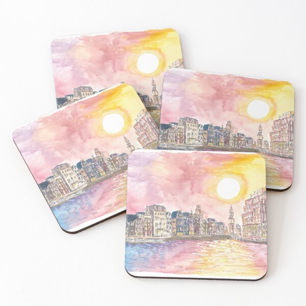 Item preview, Amsterdam View of Amstel and Munttoren at Sunset designed and sold by artshop77.