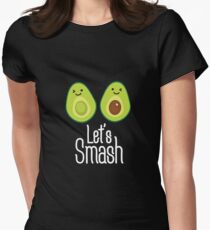 Let's smash avocado on dark Women's Fitted T-Shirt