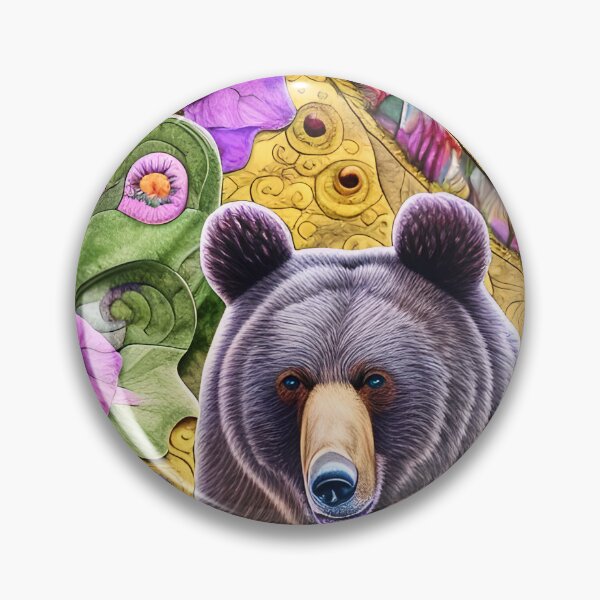 Item preview, Playful Purple Mouth Bear and Flowers Simulated Quilt designed and sold by Sweet  Zoe Shop.
