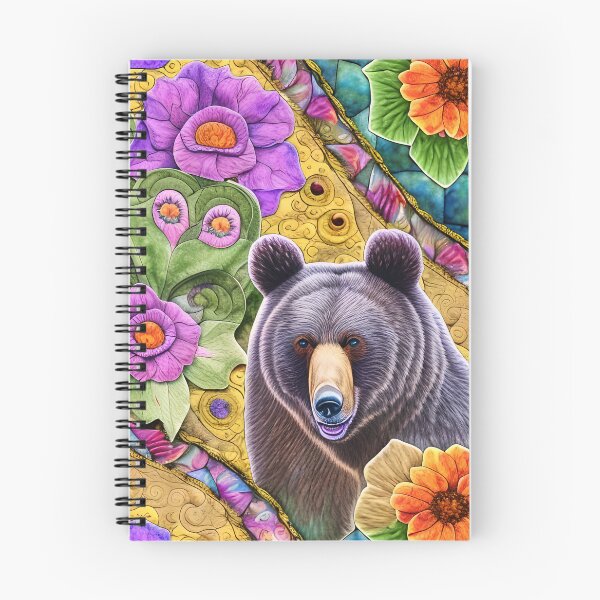 Item preview, Playful Purple Mouth Bear and Flowers Simulated Quilt designed and sold by Sweet  Zoe Shop.