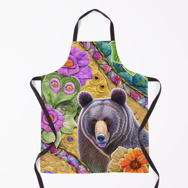 Item preview, Playful Purple Mouth Bear and Flowers Simulated Quilt designed and sold by Sweet  Zoe Shop.