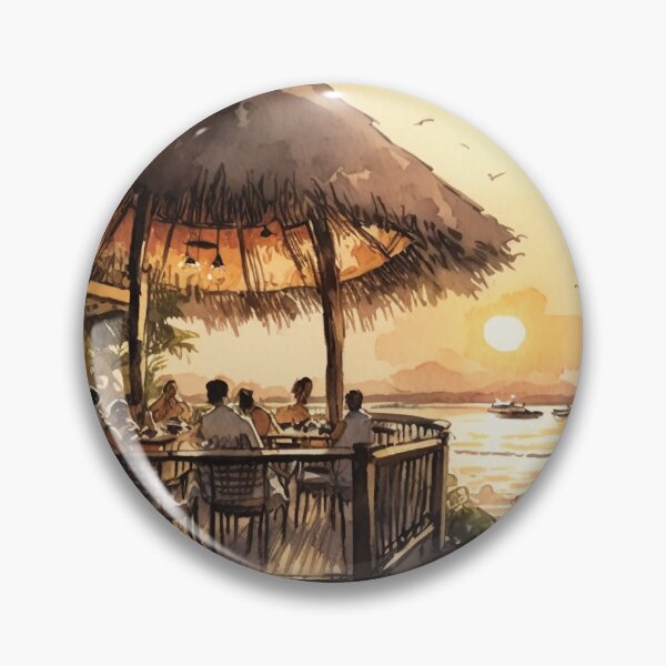 Item preview, Sunset Bliss: A Watercolor Ode to Beachfront Dining designed and sold by DiShepherd.