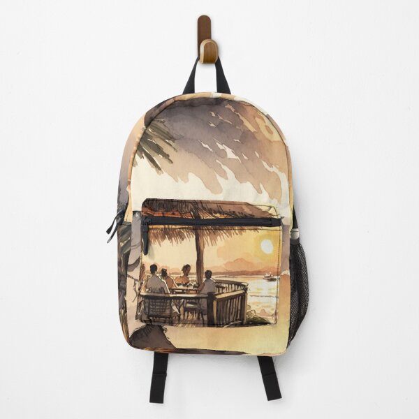 Item preview, Sunset Bliss: A Watercolor Ode to Beachfront Dining designed and sold by DiShepherd.