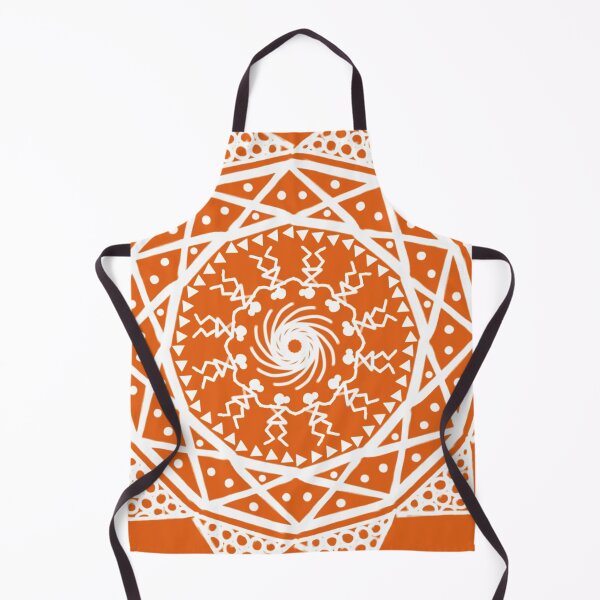Item preview, Indian Traditional Art - Warli Tribal Art Rangoli - Orange tile designed and sold by ShreecreatE.