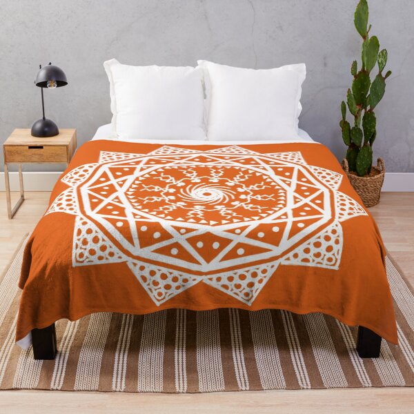 Item preview, Indian Traditional Art - Warli Tribal Art Rangoli - Orange tile designed and sold by ShreecreatE.