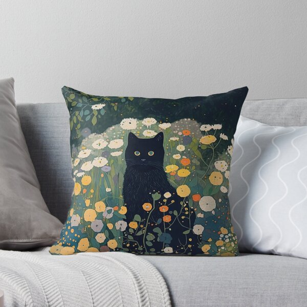 Item preview, Cat in Klimt Garden Inspiration designed and sold by curiouswonder.