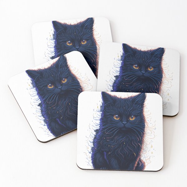 Item preview, Fantastical Felines: Splash Arts of Cute Fluffy Black Cats designed and sold by Valeree Store.