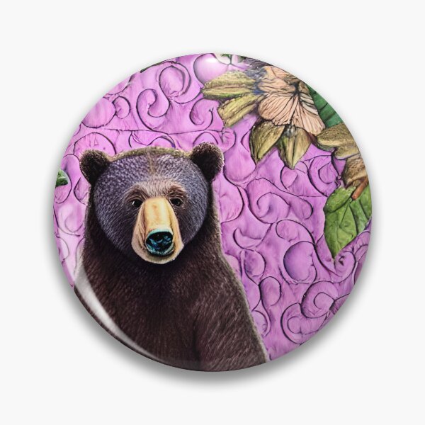 Item preview, Bear and Flowers Simulated Quilt designed and sold by Sweet  Zoe Shop.