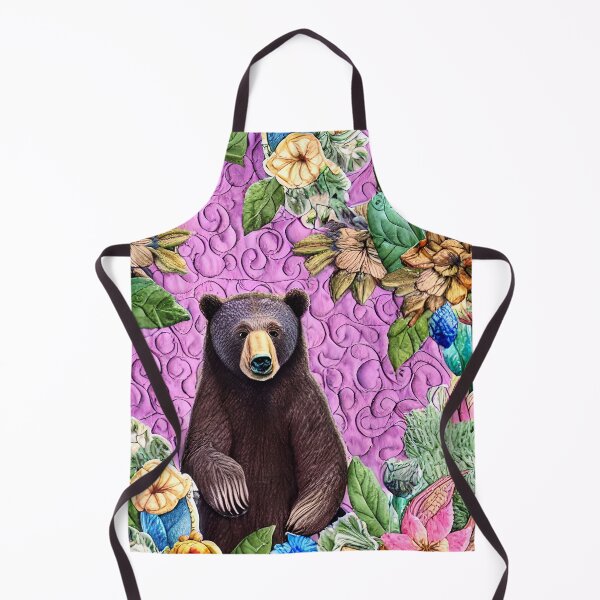 Item preview, Bear and Flowers Simulated Quilt designed and sold by Sweet  Zoe Shop.