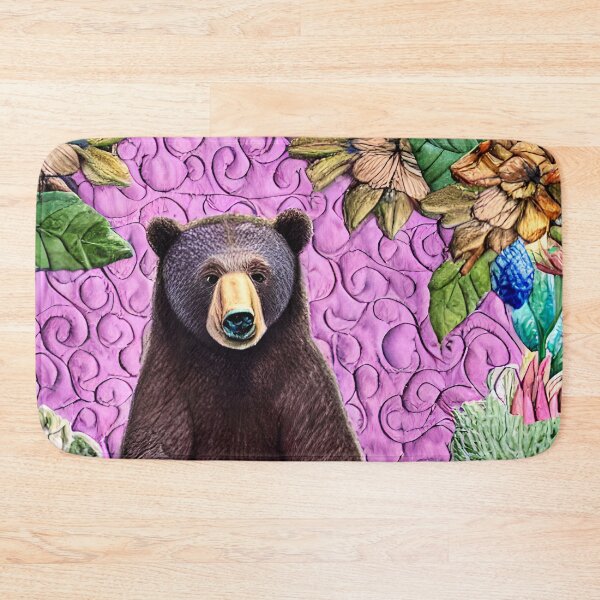 Item preview, Bear and Flowers Simulated Quilt designed and sold by Sweet  Zoe Shop.
