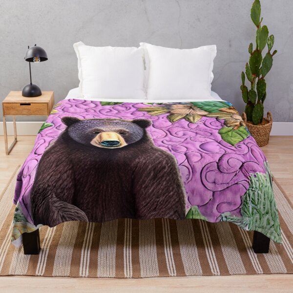 Item preview, Bear and Flowers Simulated Quilt designed and sold by Sweet Zoe Shop.