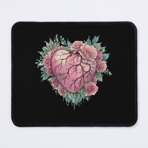 Item preview, Heart with Floral and pink roses, in love, vintage effect watercolor pink flowers designed and sold by Collagedream.