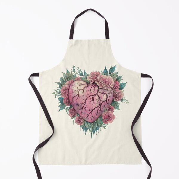Item preview, Heart with Floral and pink roses, in love, vintage effect watercolor pink flowers designed and sold by Collagedream.