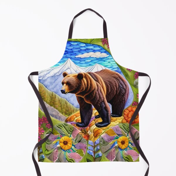 Item preview, Elegant Simulated Quilt with Bear and Flowers  designed and sold by Sweet  Zoe Shop.