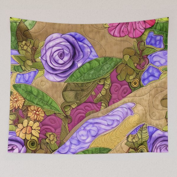 Item preview, Country Style Flowers Simulated Quilt designed and sold by Sweet  Zoe Shop.