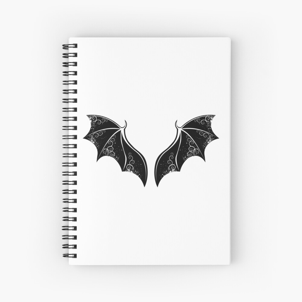 Cuaderno de espiral «Black Dragon Wings (alas negras del tatuaje)» de  Blackmoon9 | Redbubble