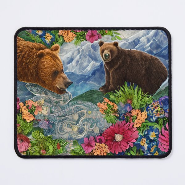 Item preview, Abstract Bear and Flowers Decoupage designed and sold by Sweet  Zoe Shop.