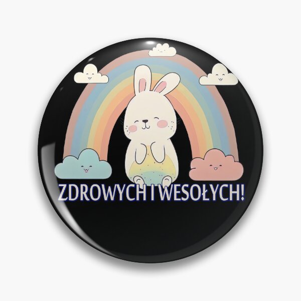 Item preview, Uroczy zajączek wielkanocny, tęcza i chmurki. Kolorowy Zajączek na Wielkanoc designed and sold by ToMyPolacy.