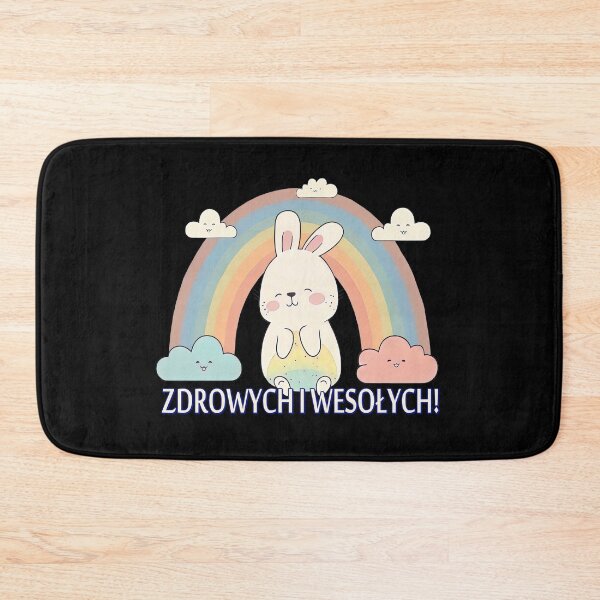 Item preview, Uroczy zajączek wielkanocny, tęcza i chmurki. Kolorowy Zajączek na Wielkanoc designed and sold by ToMyPolacy.