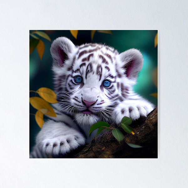 Item preview, Blue-eyed White Baby Tiger designed and sold by GiftPantheon.