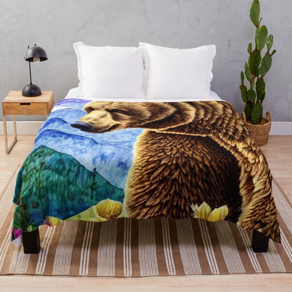 Item preview, Big Brown Bear, Wildflower Valley Simulated Quilt designed and sold by Sweet  Zoe Shop.