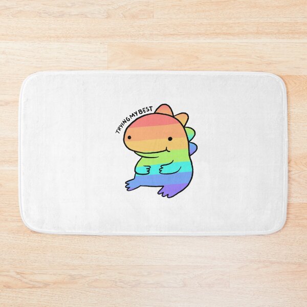 Item preview, Trying My Best | Cute Rainbow Baby Dinosaur, Rainbow Dino Sticker designed and sold by iristocat.