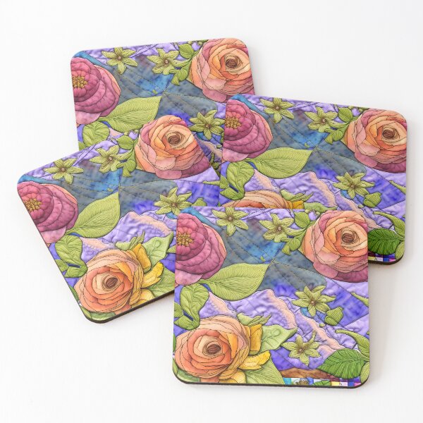 Item preview, Simulated Quilt Floral Pattern designed and sold by Sweet  Zoe Shop.