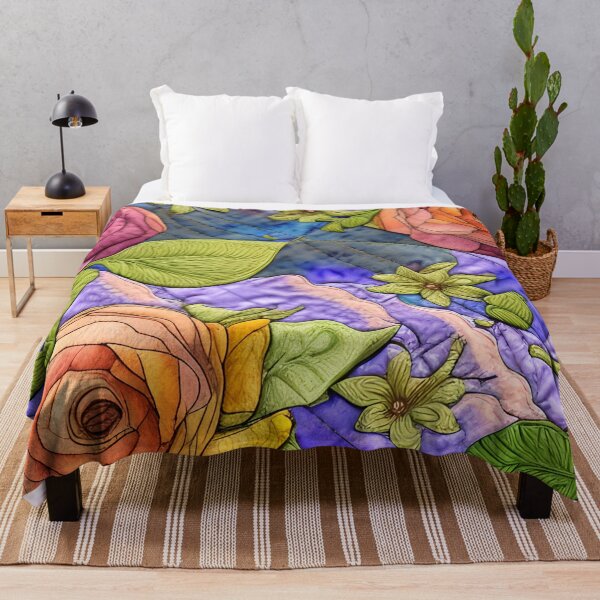 Item preview, Simulated Quilt Floral Pattern designed and sold by Sweet Zoe Shop.