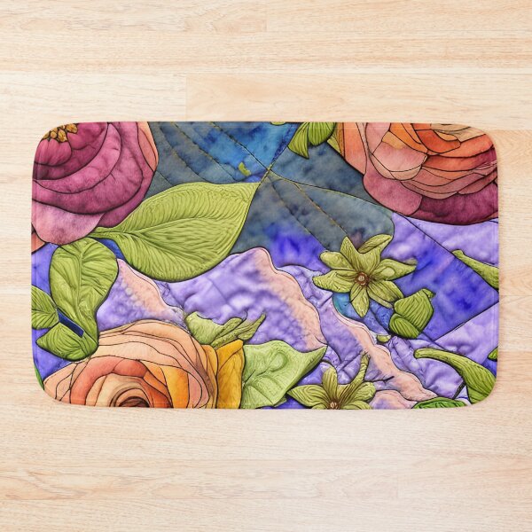Item preview, Simulated Quilt Floral Pattern designed and sold by Sweet  Zoe Shop.