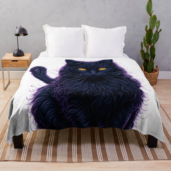 Item preview, 8K Resolution Fur: The High-Definition Oil Painting of a Fluffy Black Cat designed and sold by Valeree Store.