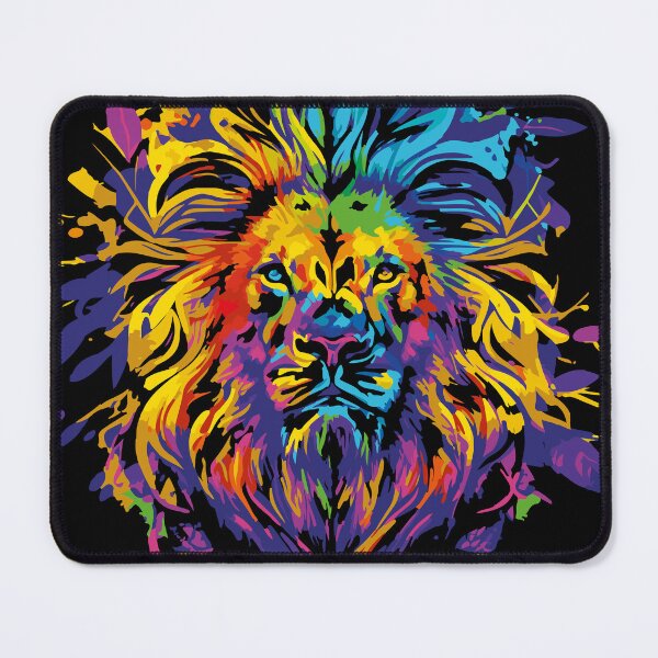 Item preview, Lion face with colorful design for lion lovers designed and sold by HBWOLFARTS.