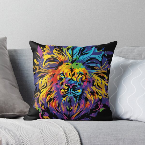 Item preview, Lion face with colorful design for lion lovers   designed and sold by HBWOLFARTS.