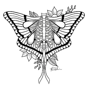Artwork thumbnail, Floral Winged Ribcage by RNHArtwork