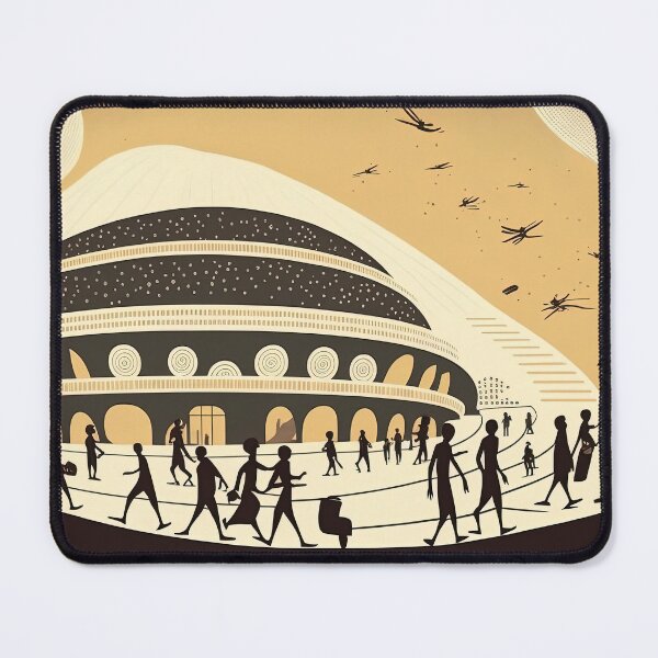 Item preview, Busy Street in Ouagadougou Burkina Faso warli painting designed and sold by artyficial-.