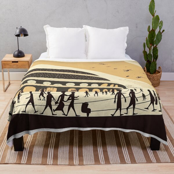 Item preview, Busy Street in Ouagadougou Burkina Faso warli painting designed and sold by artyficial-.
