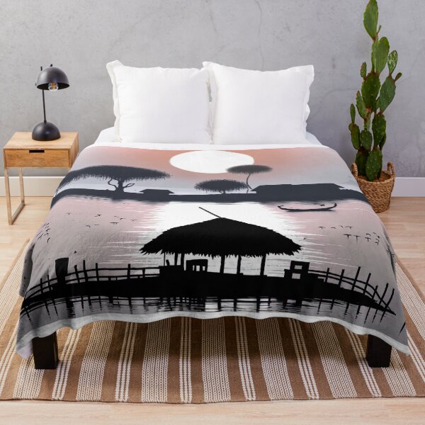 Item preview, Lake Victoria at Night Sunset warli painting designed and sold by artyficial-.