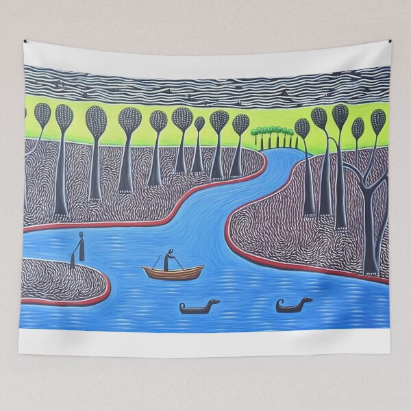Item preview, Okavango River in Botswana warli painting designed and sold by artyficial-.