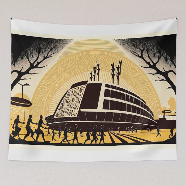 Item preview, Ouagadougou in Burkina Faso People warli painting designed and sold by artyficial-.