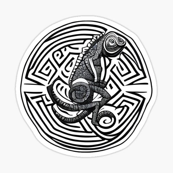 Chameleon Logo - Tribal Style (Tattoo) Sticker