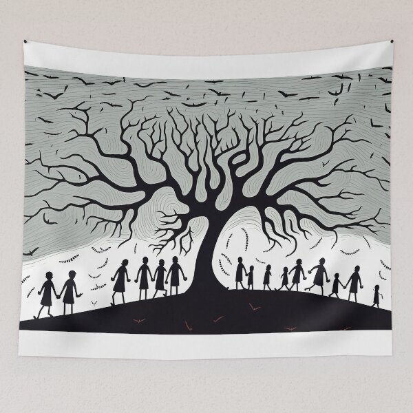 Item preview, People Seeing a Bad Omen warli painting designed and sold by artyficial-.