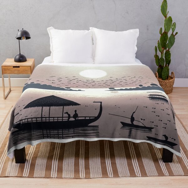 Item preview, Quiet Lake Victoria at Dusk warli painting designed and sold by artyficial-.