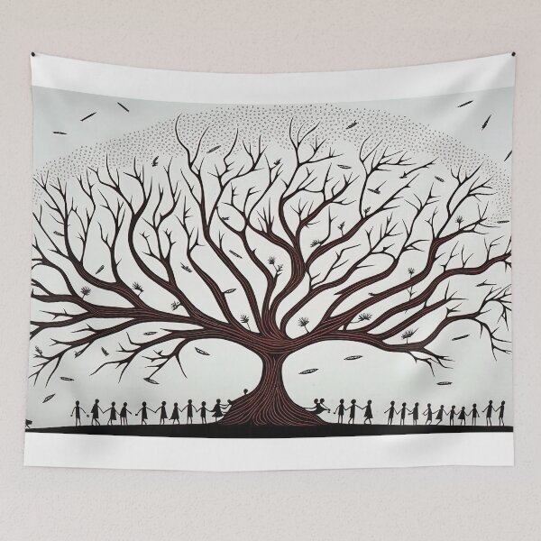 Item preview, the tree of life warli painting designed and sold by artyficial-.