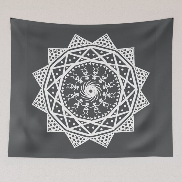 Item preview,  Indian Traditional Art - Warli Tribal Art Rangoli  - Grey tile designed and sold by ShreecreatE.