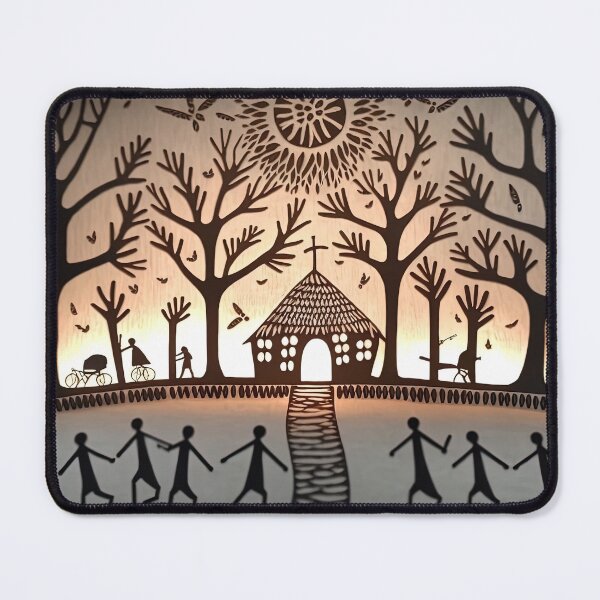 Item preview, village tribe dancing warli painting designed and sold by artyficial-.