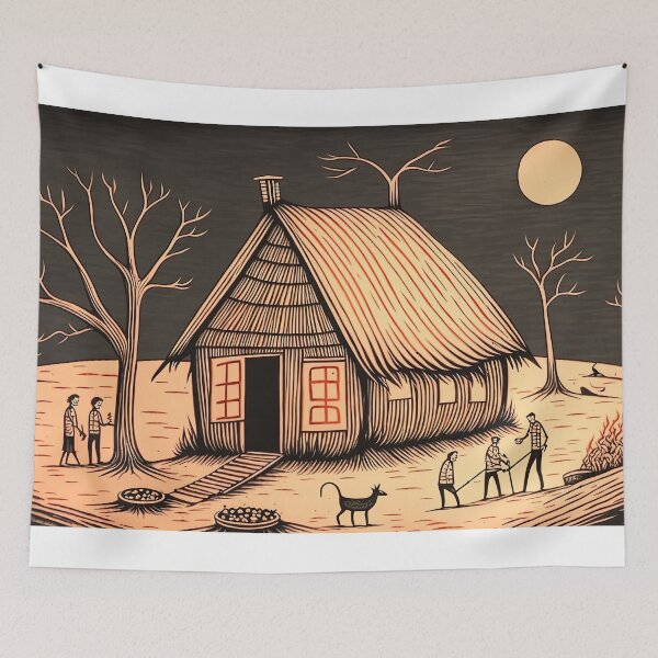 Item preview, whole family at home warli painting designed and sold by artyficial-.