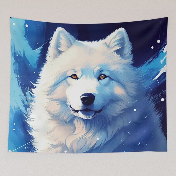 Item preview, Samoyed Sammy Pet Dog Digital Print Digital Art Watercolor Oil Painting Watercolour Portrait Wall Art designed and sold by William A. McCarthy.