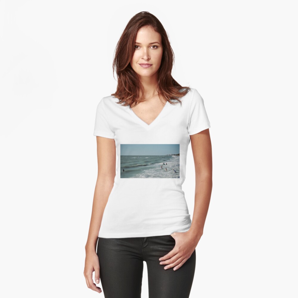Item preview, Fitted V-Neck T-Shirt designed and sold by teruyalab.